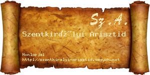 Szentkirályi Arisztid névjegykártya